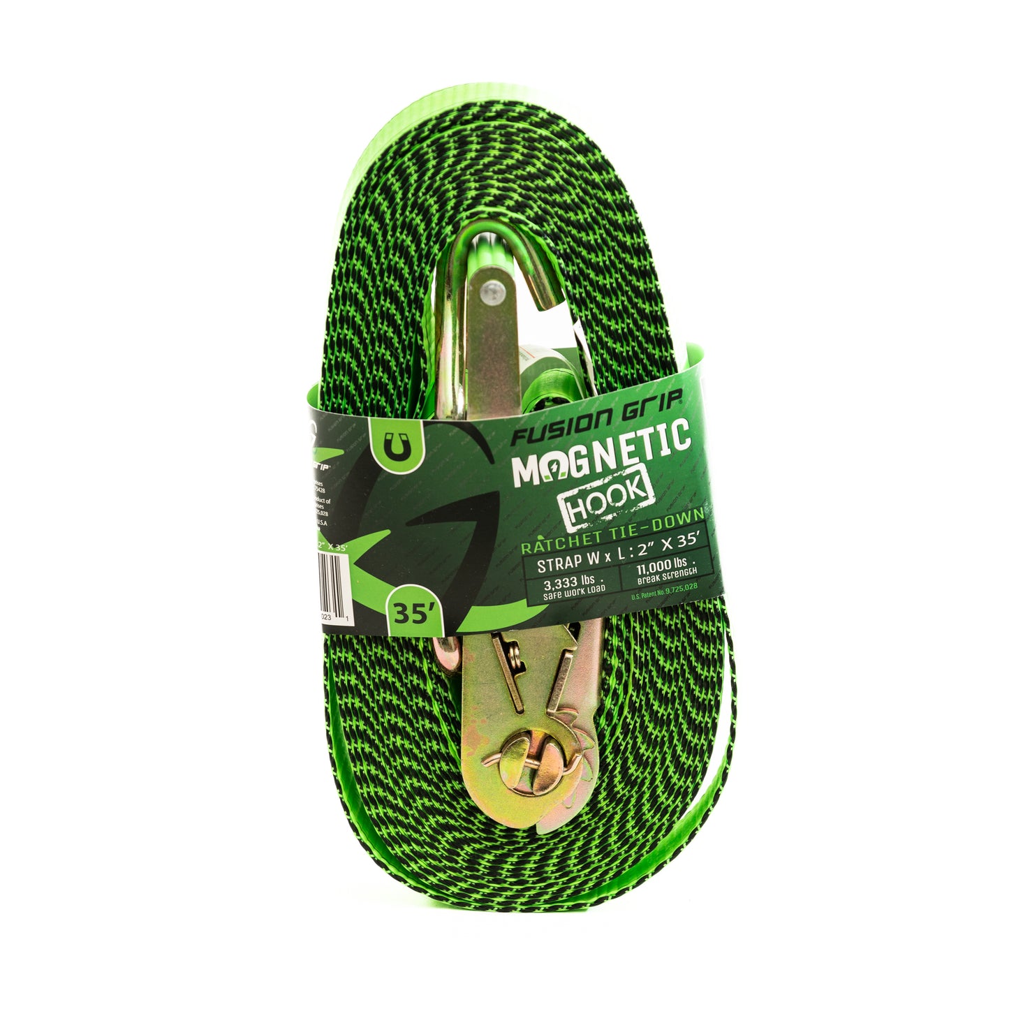 2"x35' Ratchet Strap with Magnetic Hook