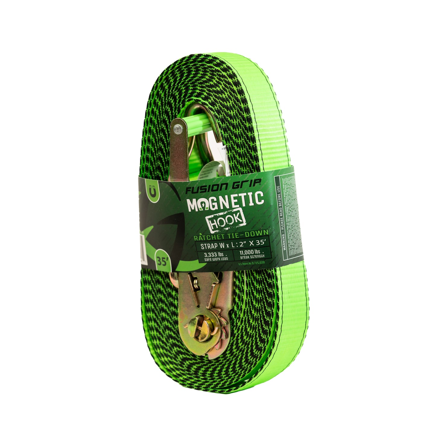 2"x35' Ratchet Strap with Magnetic Hook
